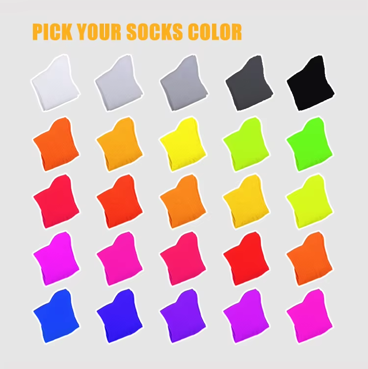 Custom Men's Crew Sports Socks color options