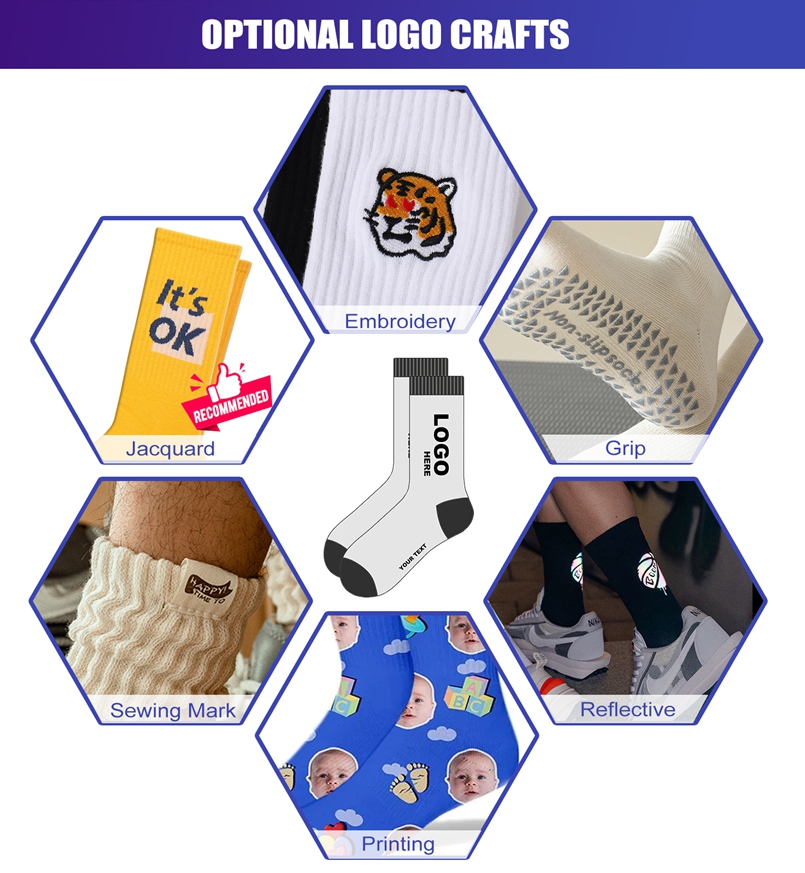 Custom Performance Crew Sports Socks with Logo detail image 18