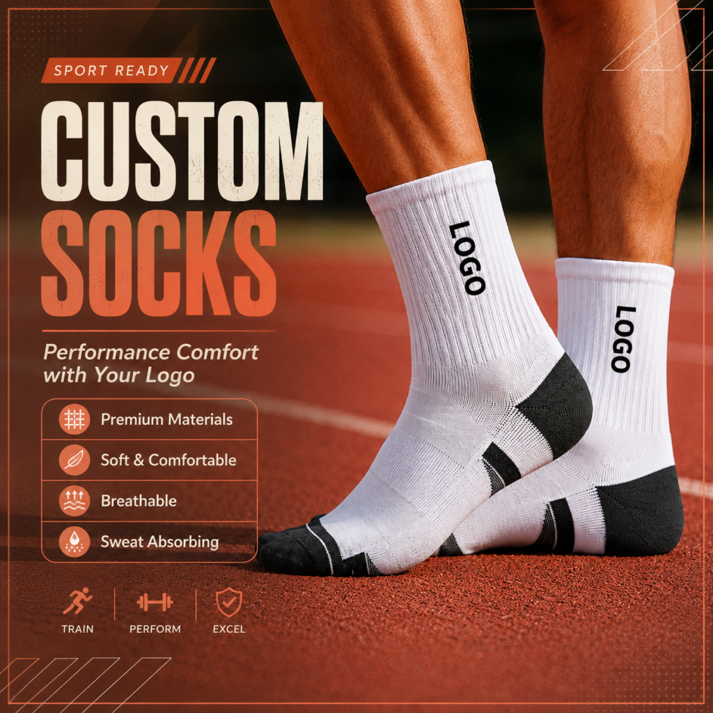 Custom Performance Crew Sports Socks with Logo main image 1