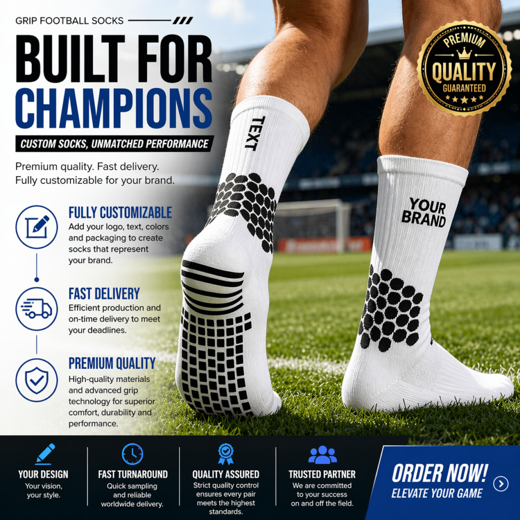 Custom Unisex Anti-slip Football Grip Socks