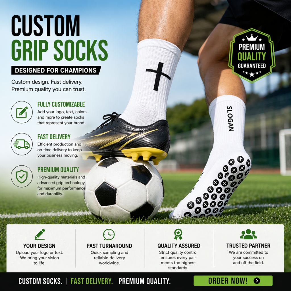 Custom Men's Cross Pattern Football Grip Socks