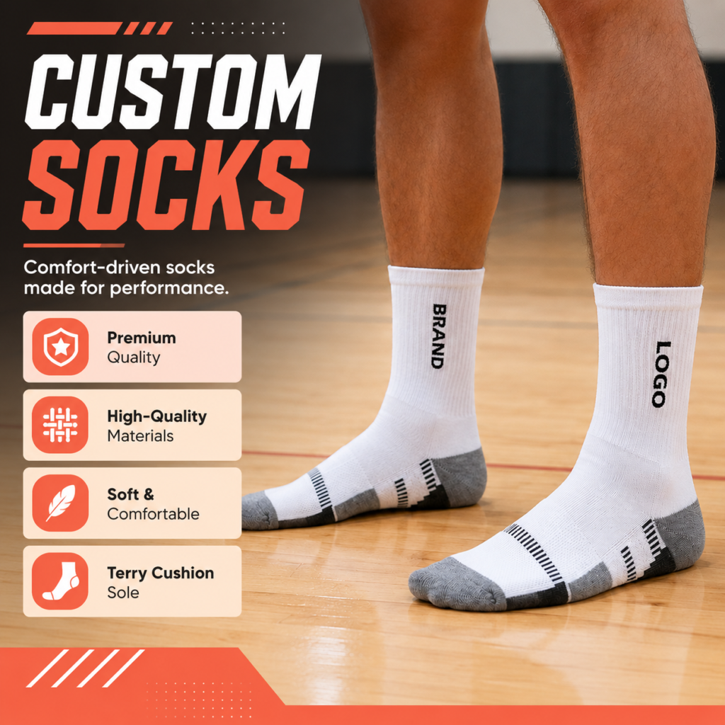 Custom Men's Jacquard Knit Crew Sports Socks